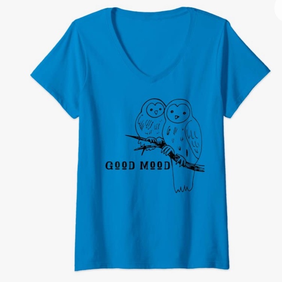 Good mood owls design women’s shirt, gift size L - Picture 1 of 11